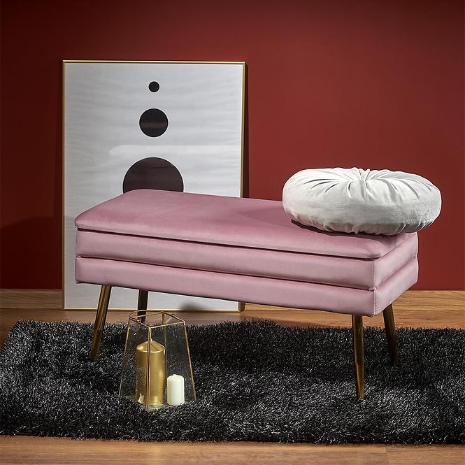 Hocker Velva rosa/gold