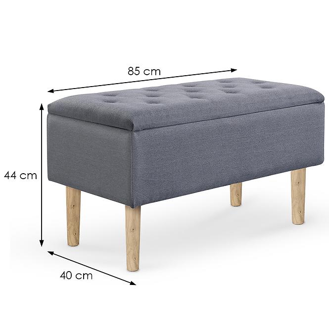 Hocker Cleo aschgrau/natürliche