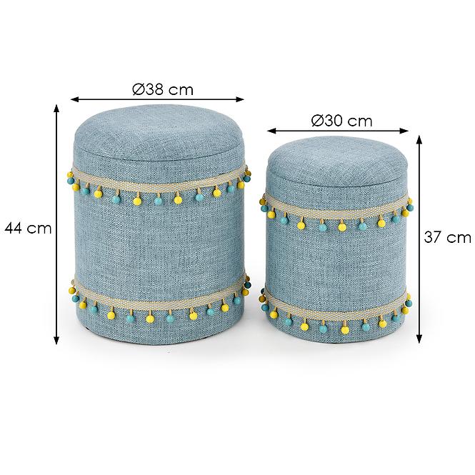 Hocker 2 St. Grado blau