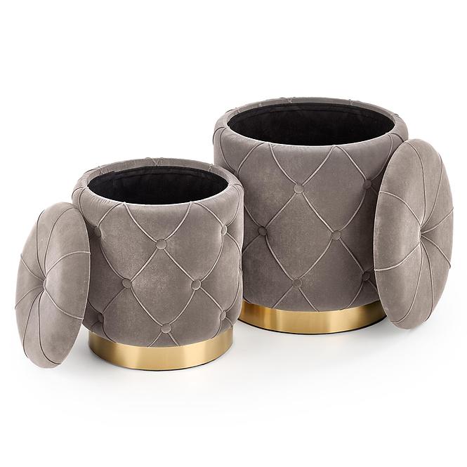 Hocker 2 St. Polly aschgrau/gold