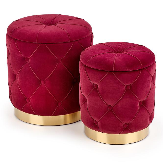 Hocker 2 St. Polly dunkelrot/gold