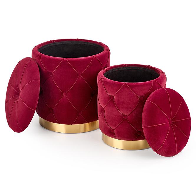 Hocker 2 St. Polly dunkelrot/gold