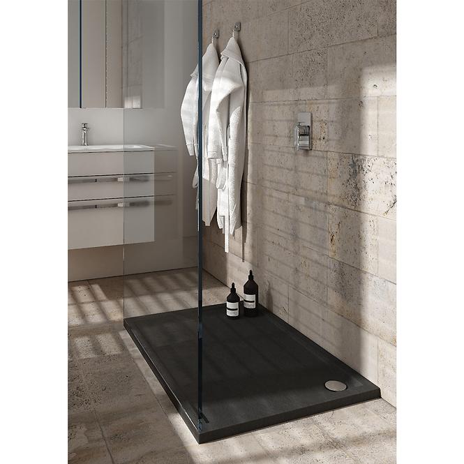 Duschwanne Kw Caspar New Black Stone 80x120x4,5 3.2338/C/St