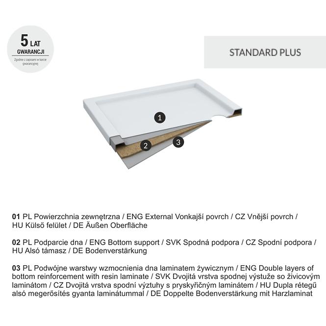 Duschwanne fünfeckig 80x80x5 Espera AQM2397