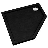 Duschwanne fünfeckig Black Stone 80x80x5 Espera AQM2397CST