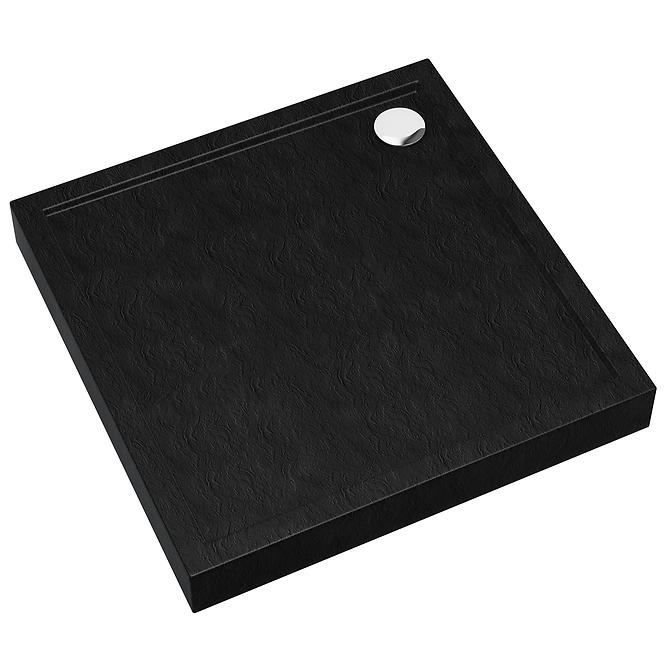 Duschwanne quadratisch Black Stone 80x80x12 Espera Plus AQM4630CST