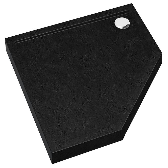 Duschwanne fünfeckig Black Stone 80x80x12 Espera Plus AQM4697CST