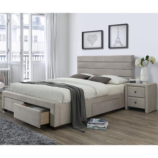 Bett Kayleon 160 beige/Nuss