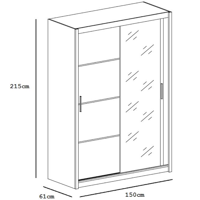 Schrank Vista 150cm Schwarz