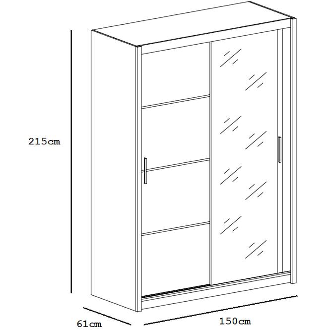 Schrank Vista 150cm  Weiß