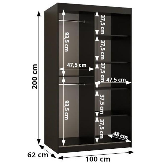 Schrank COUNTRY 100 schwarz/schwarz