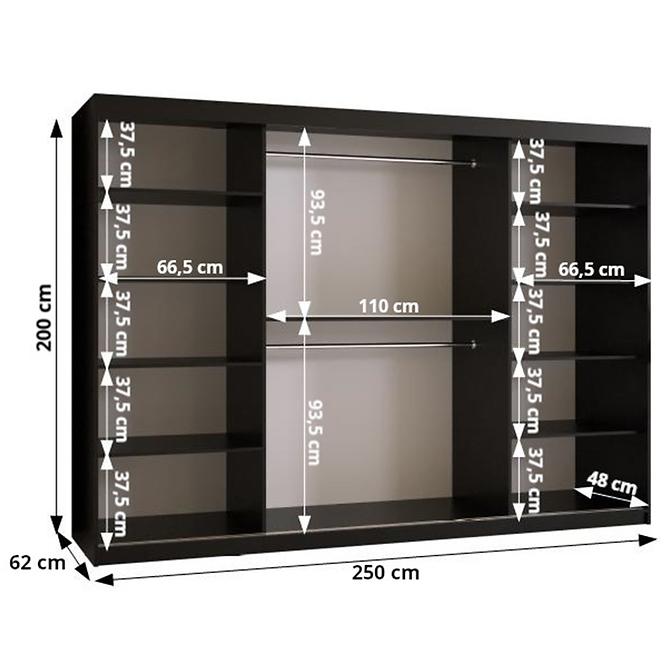 Schrank COUNTRY 250 schwarz/schwarz