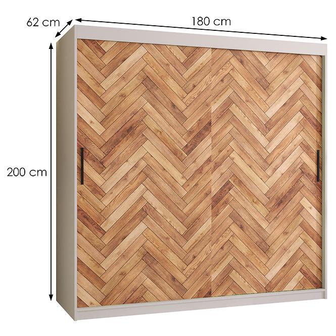 Schrank HERRINGBONE 1 180 Weiß/Fischgrät