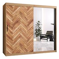 Schrank HERRINGBONE 2 200 Eiche artisan/Spiegel/Fischgrät