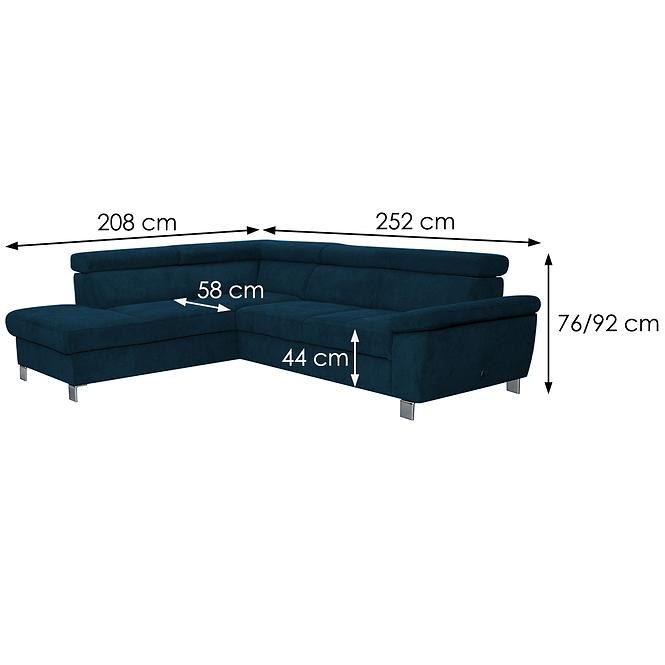 Ecksofa Lugano OTM/BK-2F Monolith 77 L