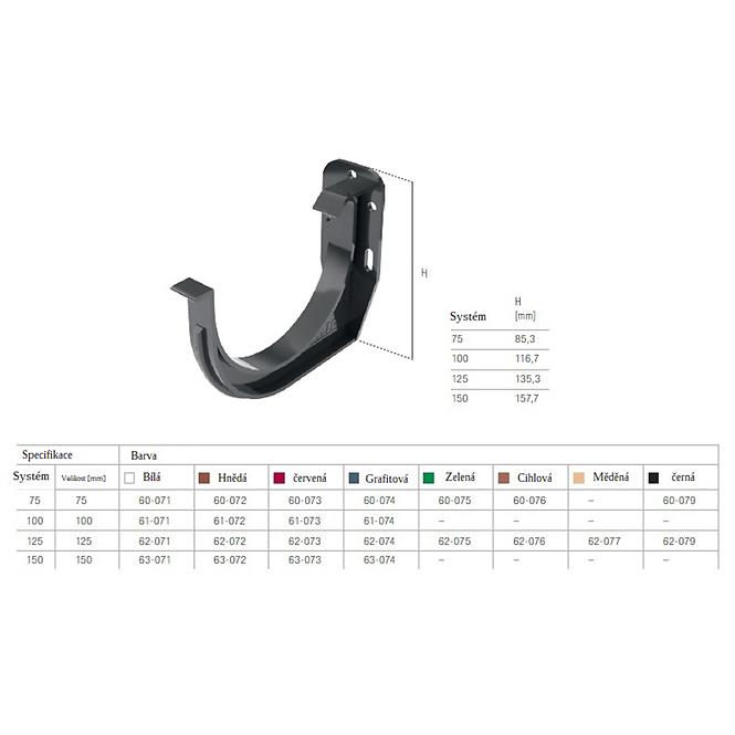 Rinnhaken 100 mm Bryza Weiß