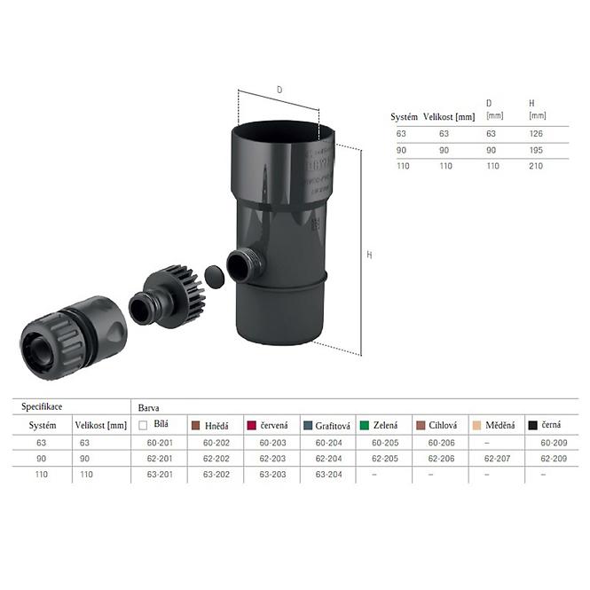 Regenfänger  110 mm Bryza Weiß