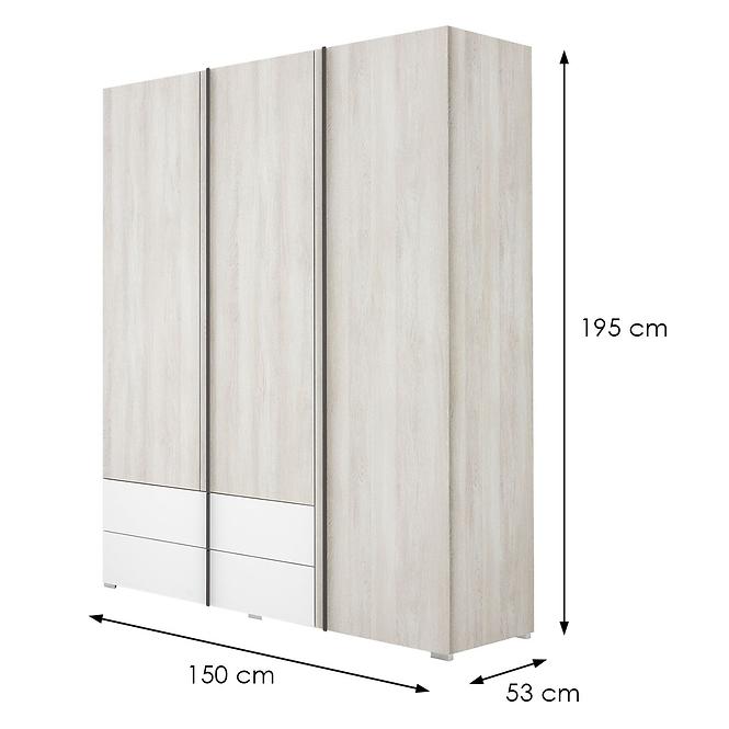 Schrank Remo RM1 Eiche wilton/weiß/Anthrazit