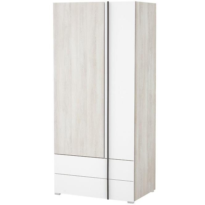 Schrank Remo RM2 Eiche wilton/weiß/Anthrazit