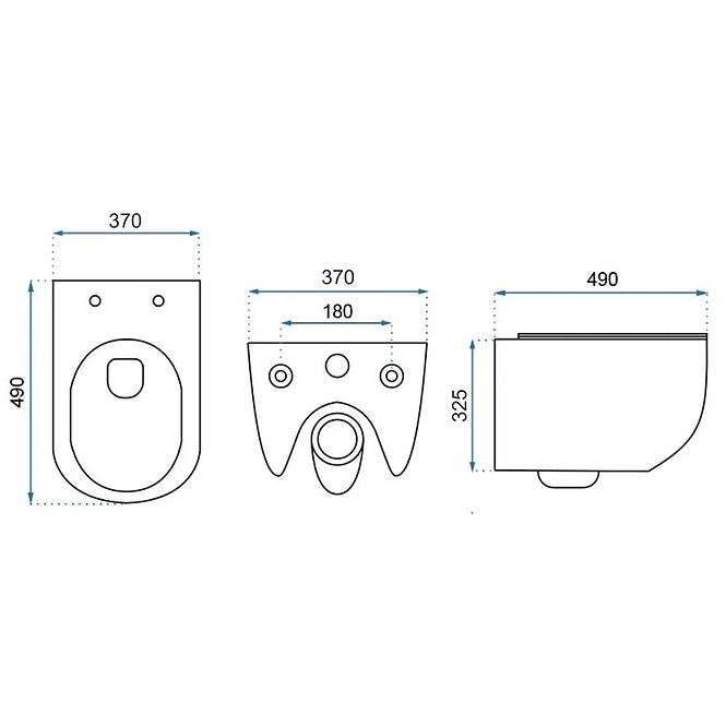 Hängeschüssel Carter Rimless duroplast