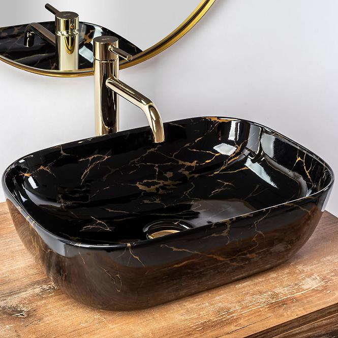 Aufsatzwaschbecken Belinda Black Marble Shiny