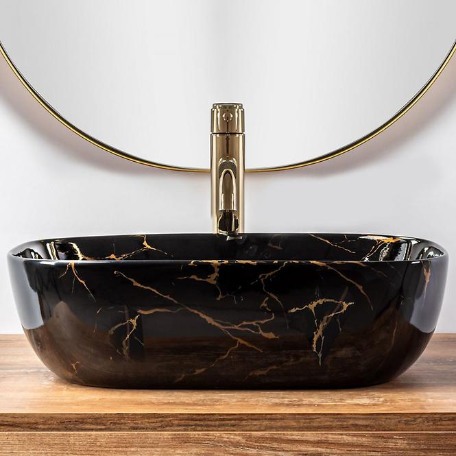 Aufsatzwaschbecken Belinda Black Marble Shiny