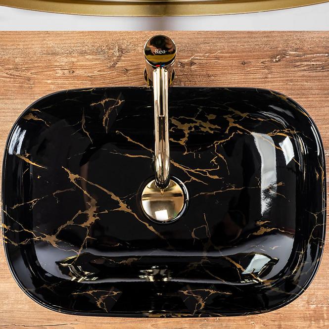 Aufsatzwaschbecken Belinda Black Marble Shiny