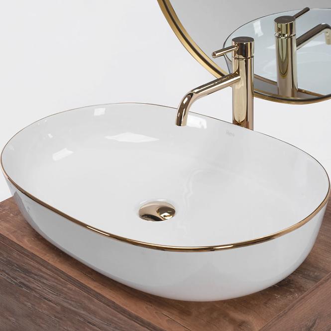 Aufsatzwaschbecken Cleo 61 Gold Edge