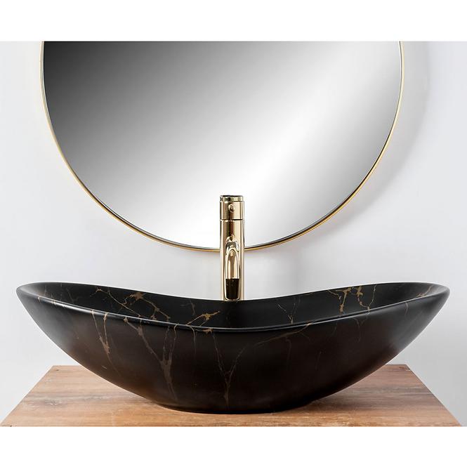 Aufsatzwaschbecken Royal Black Marble Matt