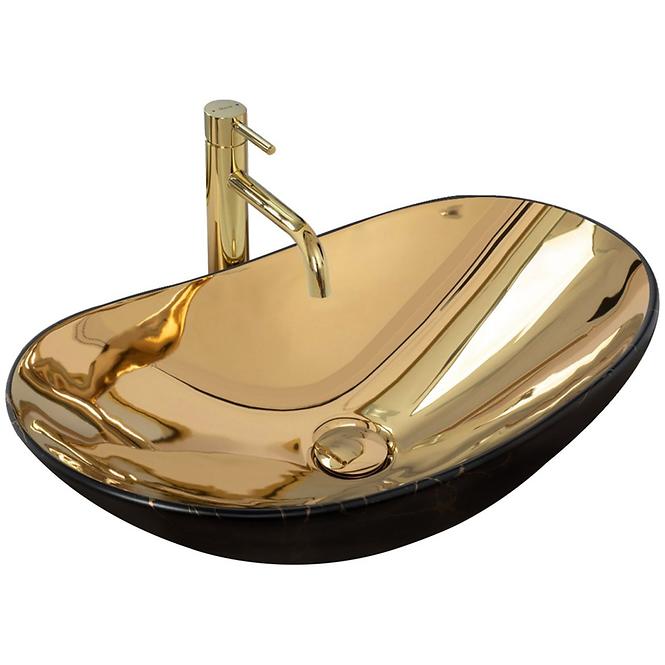 Aufsatzwaschbecken Royal In Gold/Black Marble