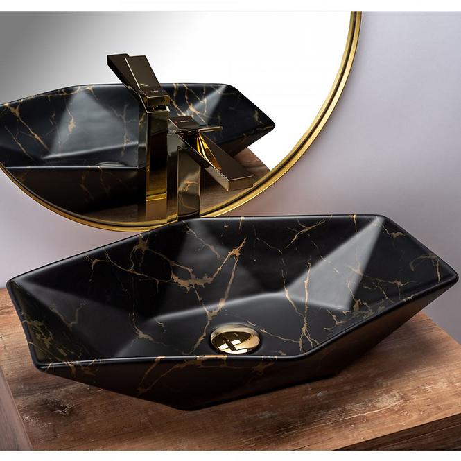 Aufsatzwaschbecken Vegas Black Marble Matt