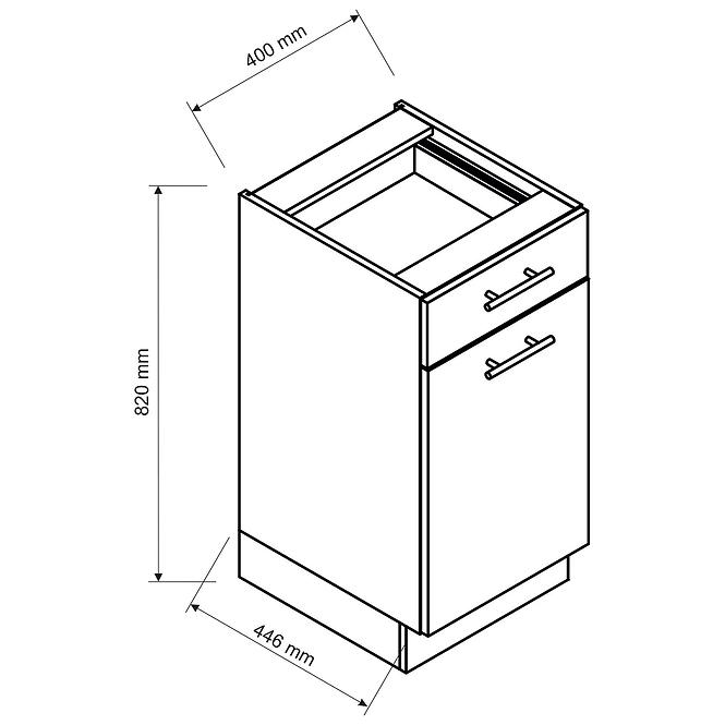 Küchenschrank Katrin D40 S/1 ziegelrot