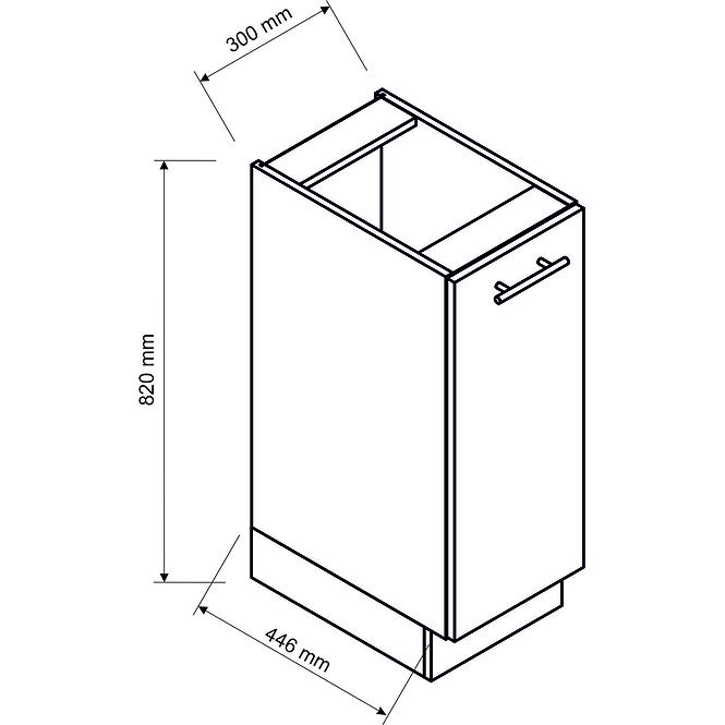 Küchenschrank Mina D30 schwarz