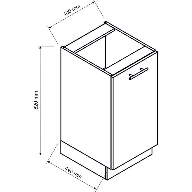 Küchenschrank Mina D40 schwarz