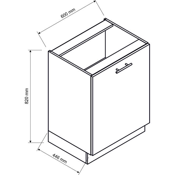 Küchenschrank Mina D 60 schwarz