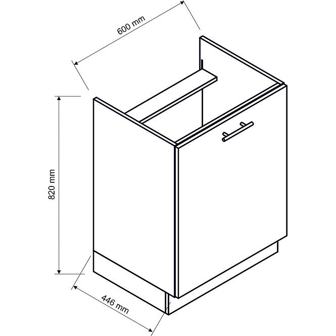 Küchenschrank Mina D60PC schwarz