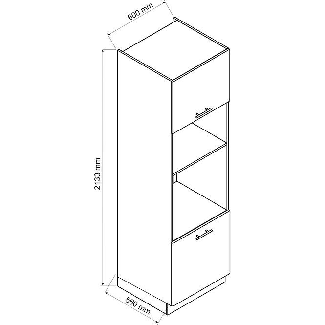 Küchenschrank Mina D60 PK MV/2133 schwarz