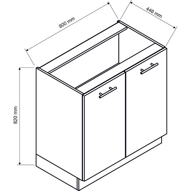 Küchenschrank Mina D80 schwarz