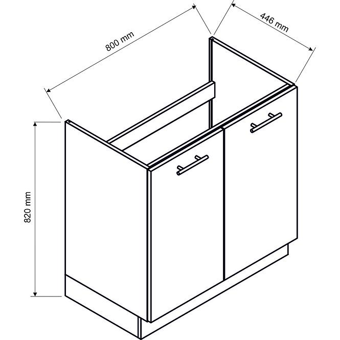 Küchenschrank Mina D80ZL schwarz