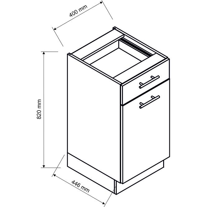 Küchenschrank Sonja D40 S/1 beige