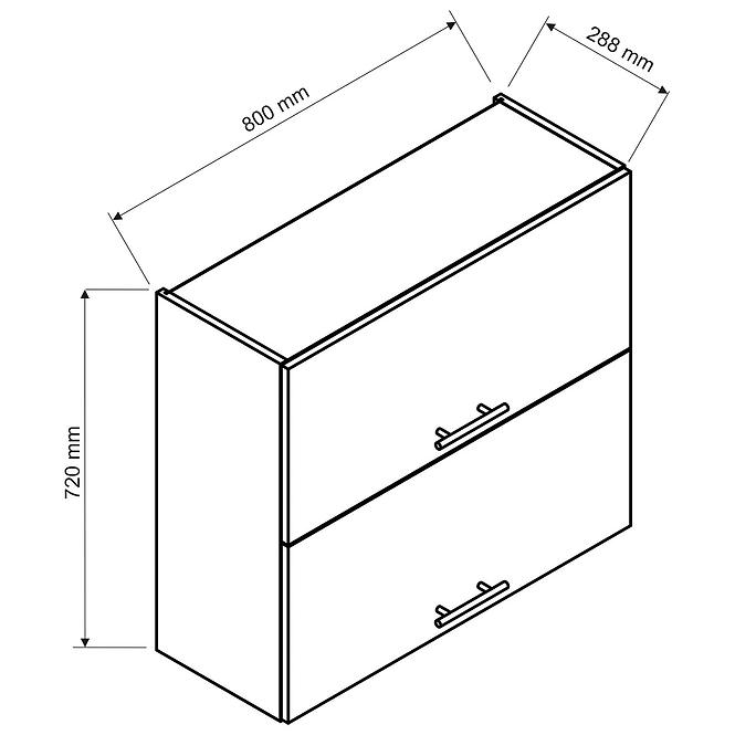 Küchenschrank Brit W80GRF/2 beige