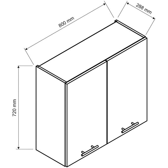 Küchenschrank Brit W80SU ALU beige