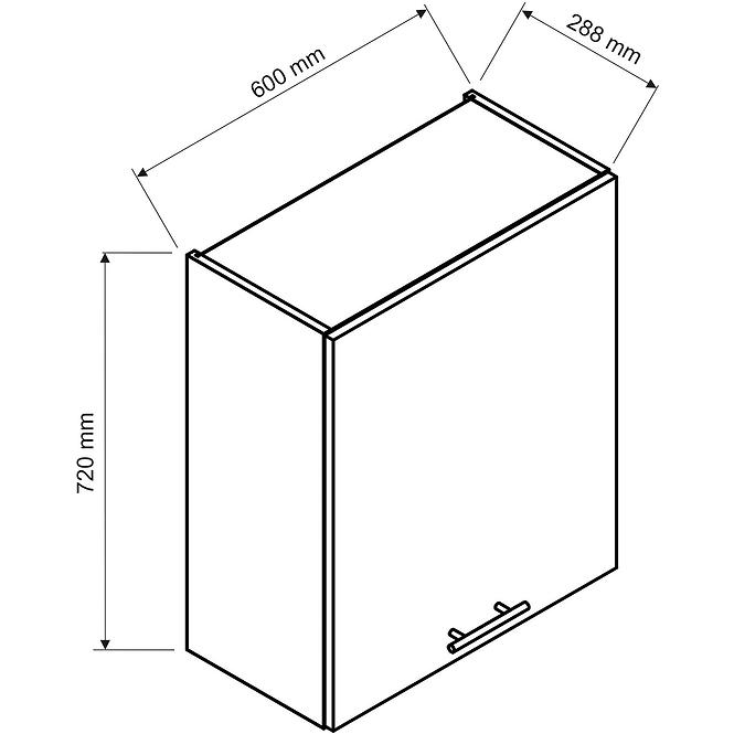 Küchenschrank Katrin W60 P/L ziegelrot