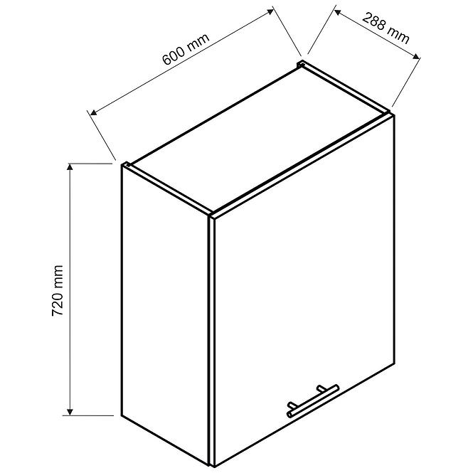 Küchenschrank Katrin W60SU ALU P/L grau matt