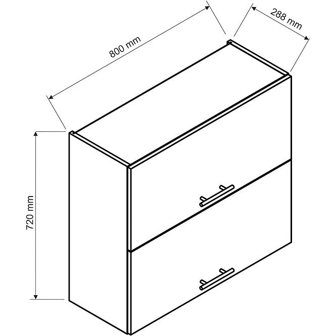 Küchenschrank Katrin W80GRF/2 ziegelrot