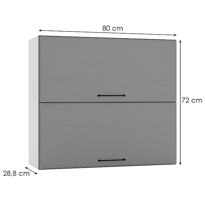 Küchenschrank Katrin W80GRF/2 grau matt