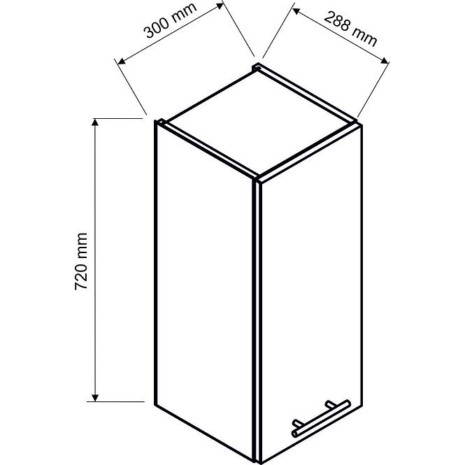 Küchenschrank Mina W30 schwarz