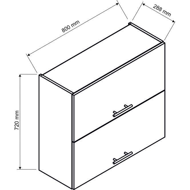 Küchenschrank Mina W80GRF/2 schwarz