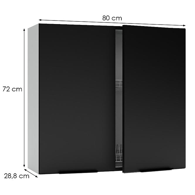 Küchenschrank Mina W80SU ALU schwarz