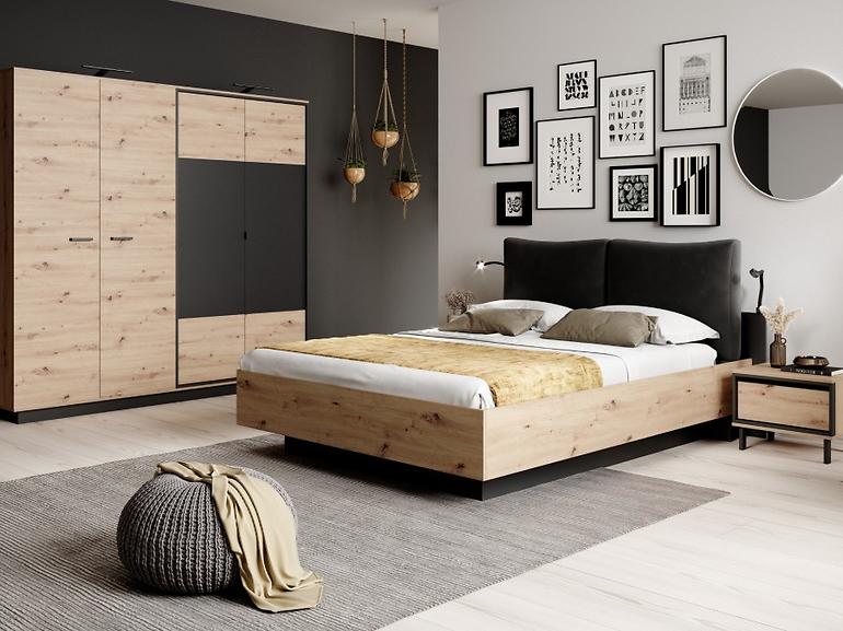 Bett Nest 160 eiche artisan/anthrazit